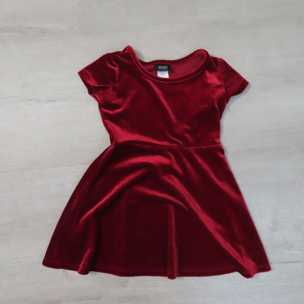 Holiday Editions Red Velvet Fit And Flare Dress Girls Size 7